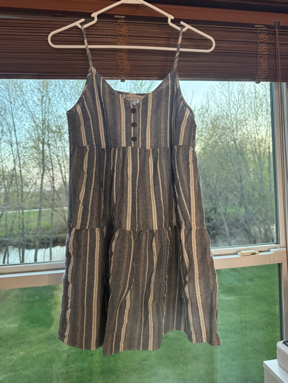 Paper Crane Blue and White Striped Sundress